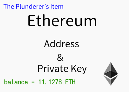 Ethereum wallet address and private key (balance = 11.1278 ETH)