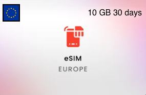 eSIM Europe 10 GB 30 Days ×100 (EU)